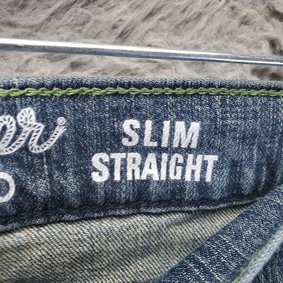 Wrangler Jeans Mens Size 42X34 Blue Slim Straight Retro Stretch Denim - Picture 3 of 13